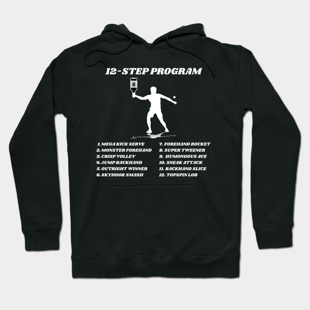 US Open Funny Tennis Addict 12-Step Program Hoodie by TopTennisMerch